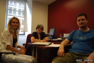 Sylvia Kairouz (centre) sits in the Lifestyle and Addictions Lab with MA students Tsvetelina Mihayova (left) and Marc-Antoine Ct-Marcil. Alongside Kairouz, the two students will be presenting posters at the Gambling and Addictions Symposium, Sept. 3 and 4.